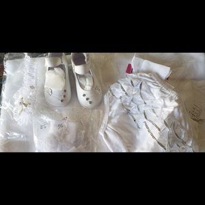 Baptism set for a baby girl. Can fit 12-18 mon.